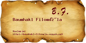 Baumhakl Filoméla névjegykártya